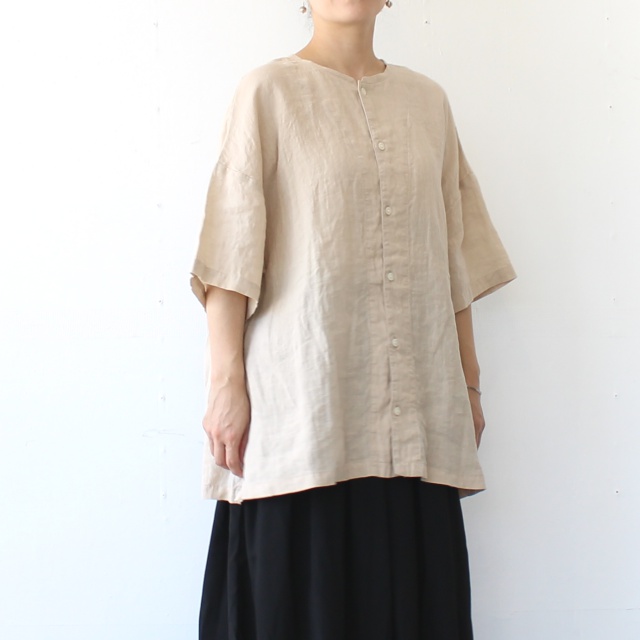 HARVESTY フレンチリネン 半袖 プルオーバー HARVESTY (ハーベスティ) 半袖プルオーバー フレンチリネン