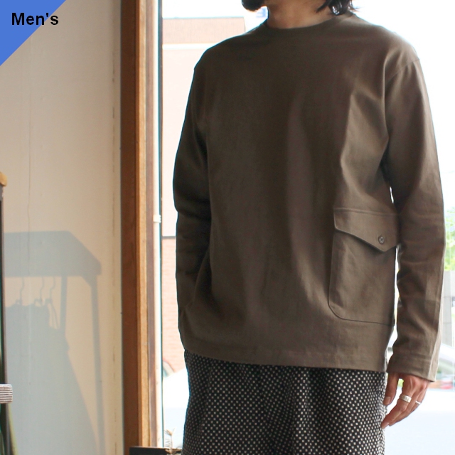 Soundman サウンドマン Holm L/S ヘビーウェイトカーゴポケットTee長袖 417M-062Q Khaki green