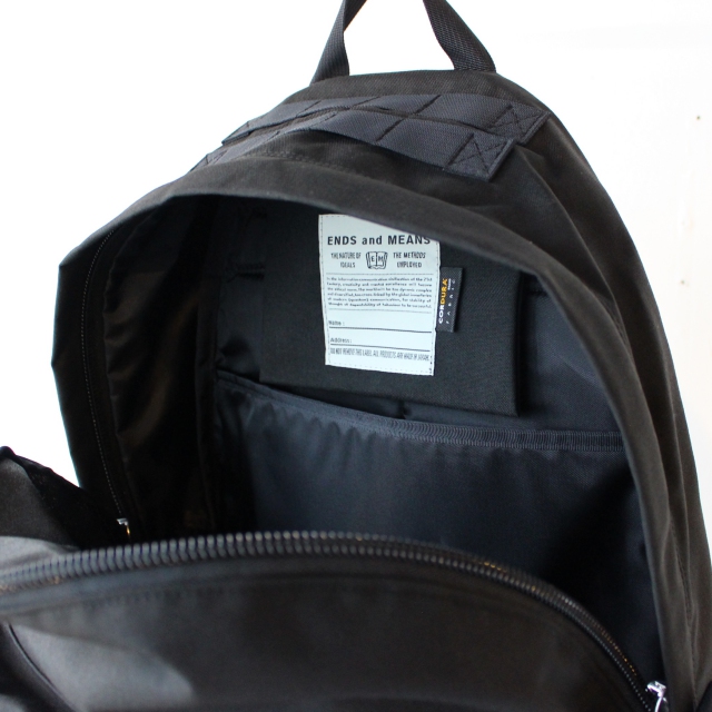 ENDS and MEANS エンズアンドミーンズ Daytrip Backpack バックパック Black