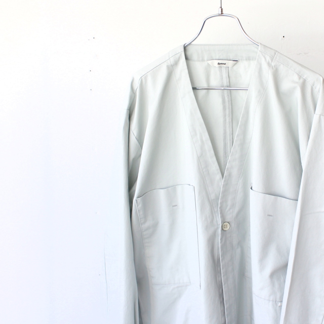 amne Clerk Blouson / COTTON BERBERRY (Celadon) - 画像 (2)