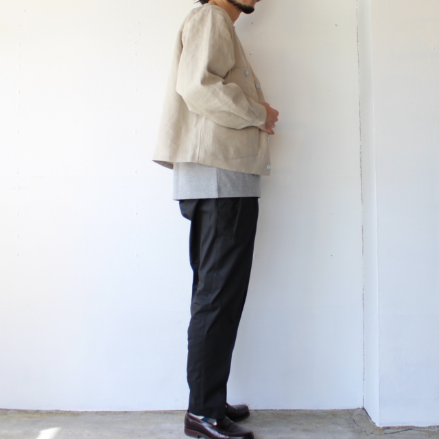 ハバーサック　リネンジャケット　haversack HAVERSACK ハバーサック リネンカラーレスジャケット Ecru - C