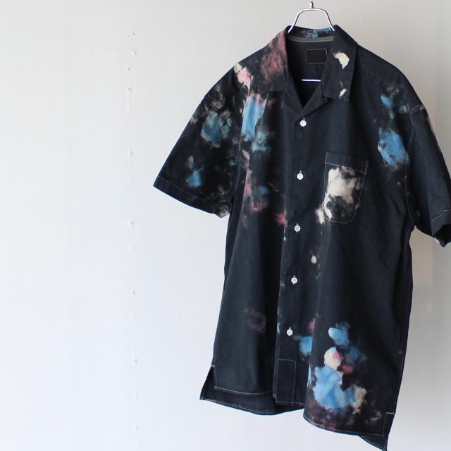 UKIGUMO 手染め開襟シャツ Black - 画像 (3)