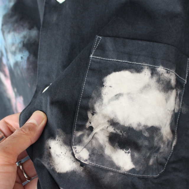 UKIGUMO 手染め開襟シャツ Black - 画像 (6)