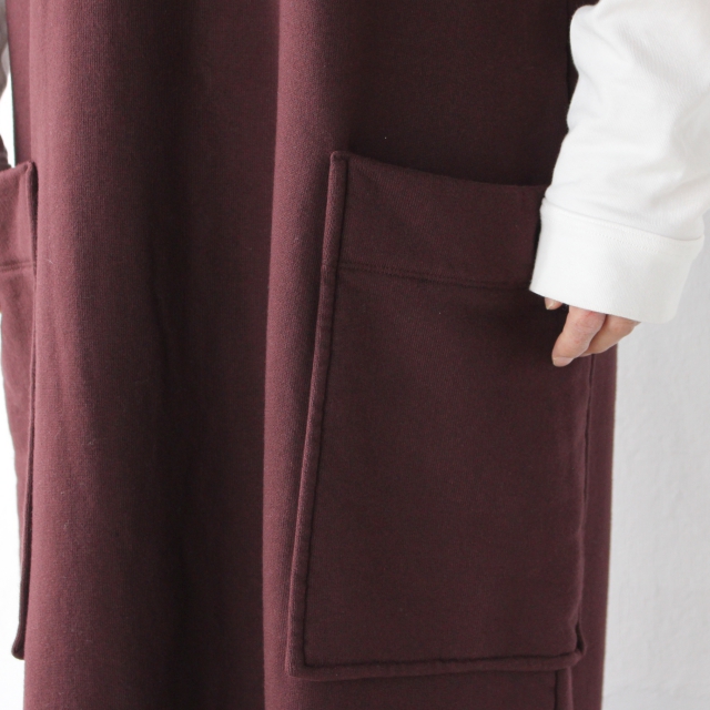 siora 裏起毛スウェットスリーブレスワンピース (Chocolate brown) - 画像 (4)