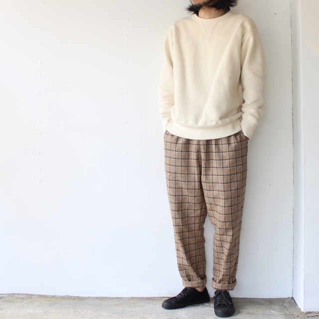 weac. テーパードイージーパンツ RELAX PANTS (Beige check) - 画像 (3)