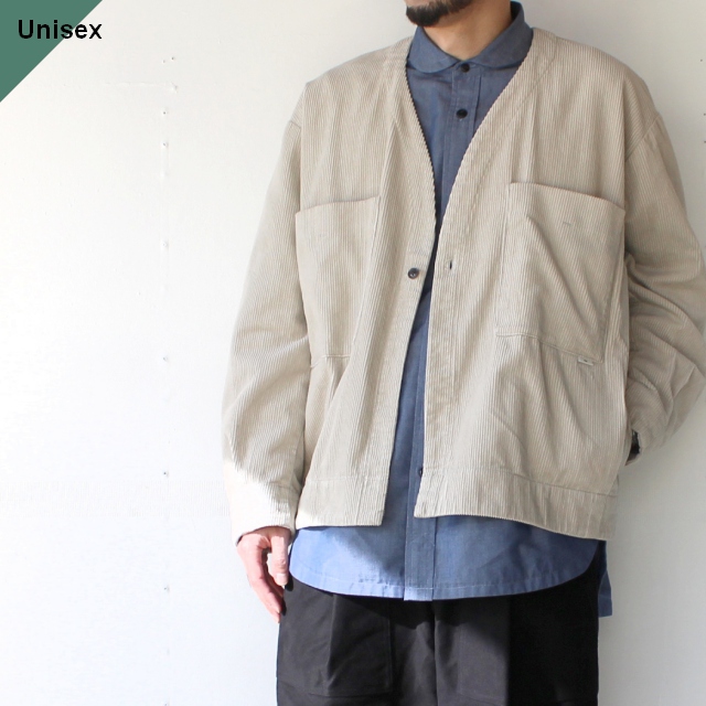 amne コーデュロイノーカラーブルゾン Corduroy Clerk Blouson　（Ivory）