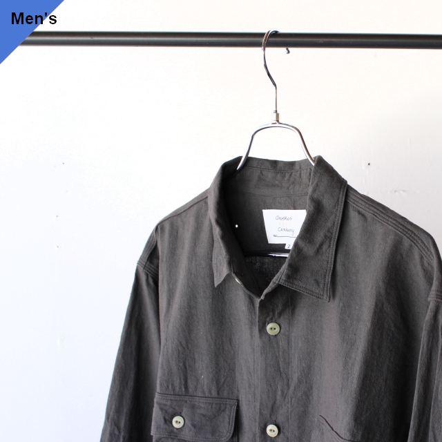 another 20th century コットンリネンワークシャツ Walter's Corn-Venti Shirt Organic C/L　（Charcoal）