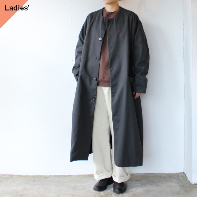 SETTO ノーカラーコート PORTE COAT STL-JK063（DARK GRAY）