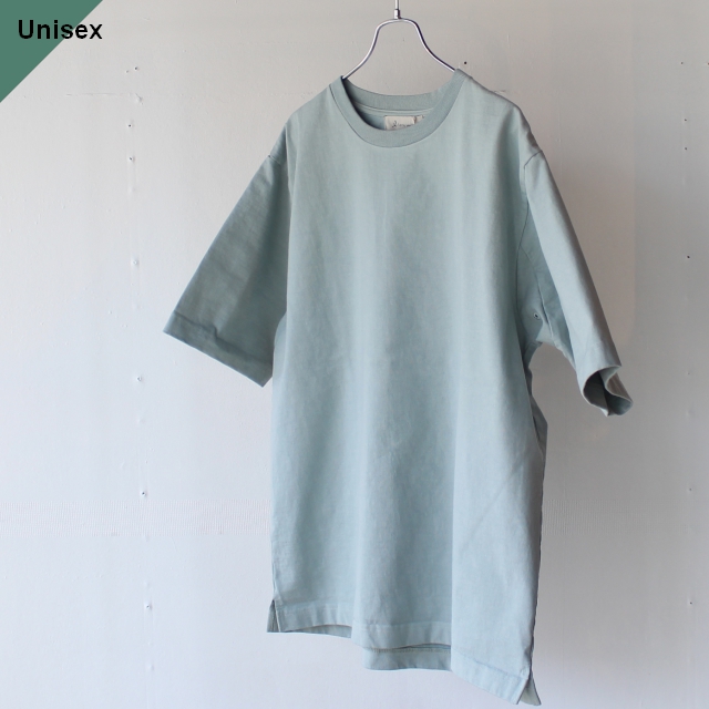 Siora ヘビーウェイト天竺クルーネックTee / Interlock kniting Tee （MINT BLUE）