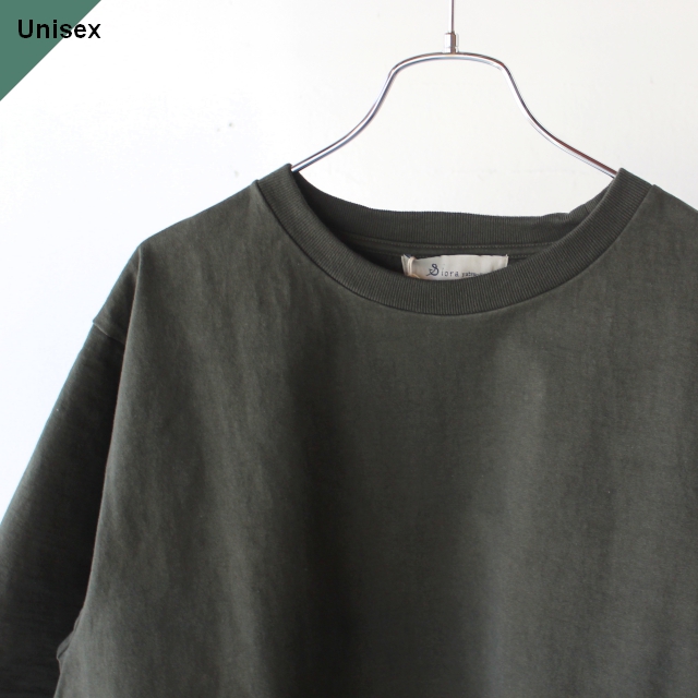 Siora ヘビーウェイト天竺クルーネックTee / Interlock kniting Tee （OLIVE BROWN）