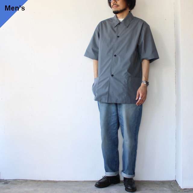 THE HINOKI OG Cotton poplin Half Sleeve Shirt TH22S-24 （Blue gray