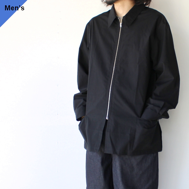 THE HINOKI オーガニックコットンポプリンZIPシャツ OG Cotton Poplin Zip Shirt　（Midnight）