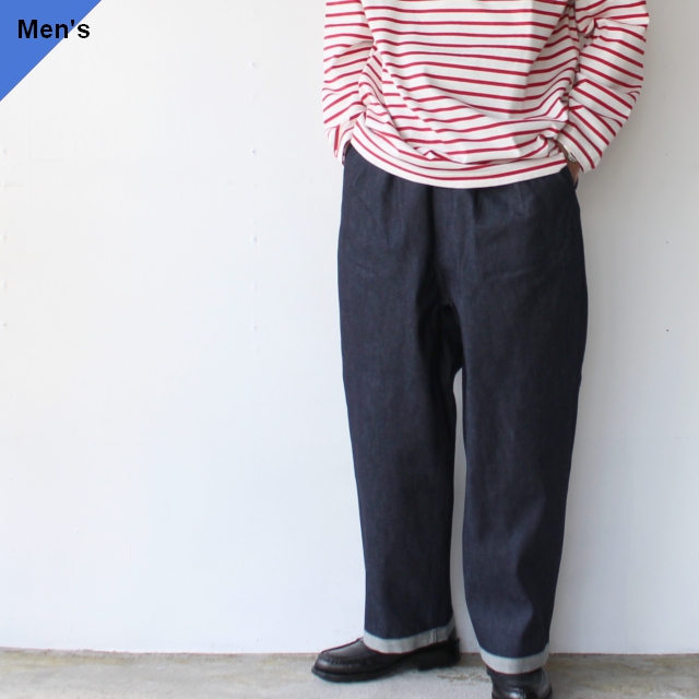 weac. 2タックワイドストレートデニムパンツ DULL PANTS　（Indigo blue）