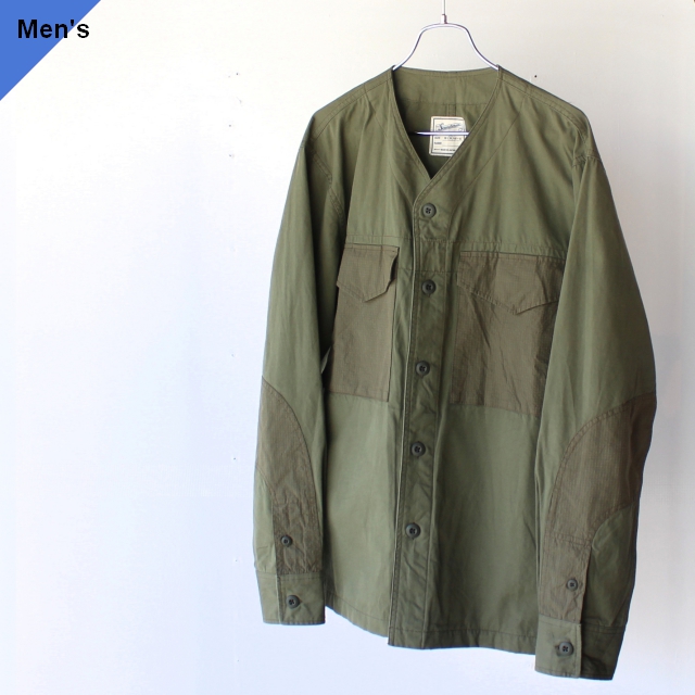 Soundman カラーレスシャツジャケット Wired ワイアード （Khaki green）