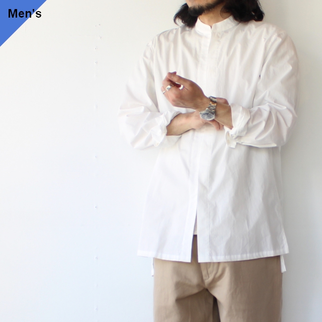 THE HINOKI オーガニックコットンウェザーシャツ OG Cotton Stand Collar Shirt TH22S-2 （White）