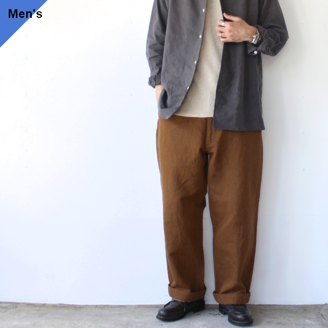 another 20th century ワイドコットンリネントラウザー Yankees classic cotton linen（Brown）