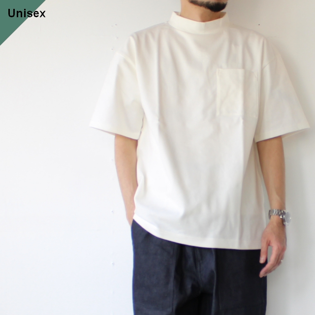 HARVESTY モックネックポケットT Mockneck S/S Tee　A52101　（WHITE）