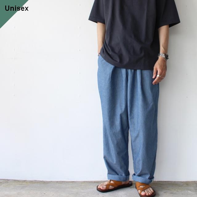 HARVESTY　5oz Chambray Easy Pants シャンブレーイージーパンツ　A12209　（Indigo blue）