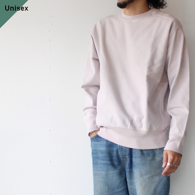 Siora 度詰めスウェットクルー Fleece machine brushed reverse crewneck　（Pearl gray）