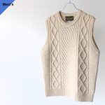 Orgueil ケーブルニットベスト Cable Knit Gilet　OR-4247　（Ivory）