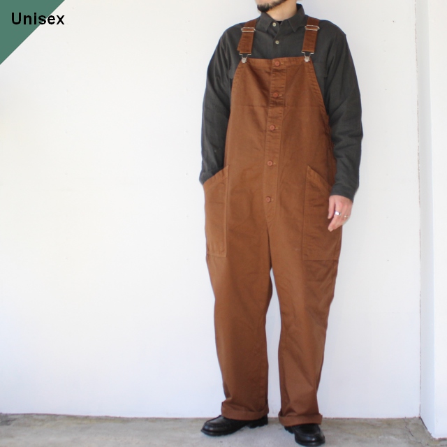 HARVESTY チノクロスオーバーオール CHINO CLOTH OVERALLS / A12008 　（Brown）