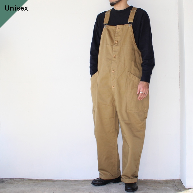 HARVESTY チノクロスオーバーオール CHINO CLOTH OVERALLS / A12008　（Khaki beige）