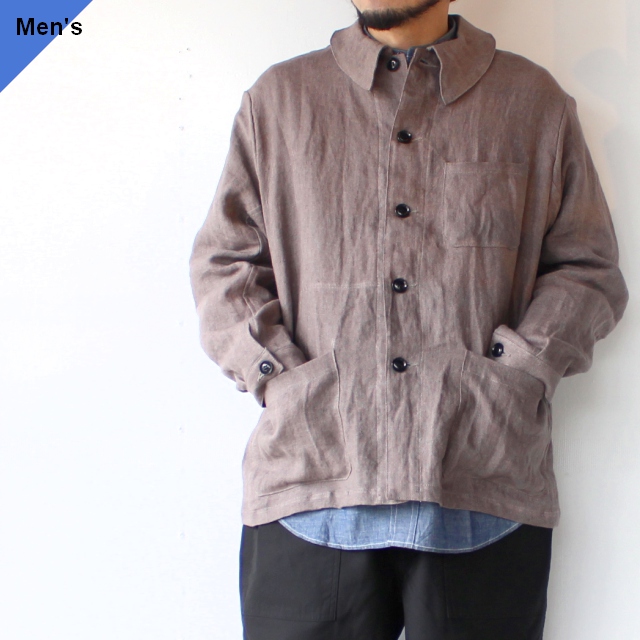 weac. リネンフレンチワークジャケット NEW FRENCH WORKJACKET　（Purple Gray）