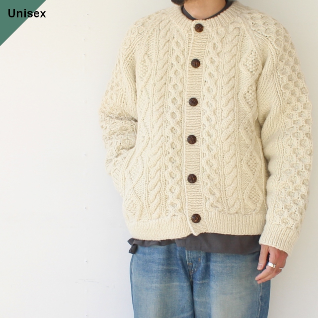 HARVESTY ハンドニットカーディガン Cable Knit Cardigan / A62201　（Off white）