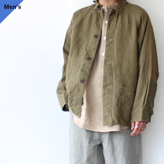 weac. WARRRK JACKET / リネンカバーオールジャケット　（Olive）