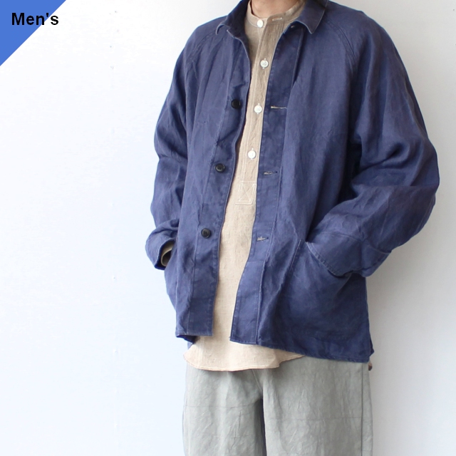 weac. WARRRK JACKET / リネンカバーオールジャケット　（Navy）