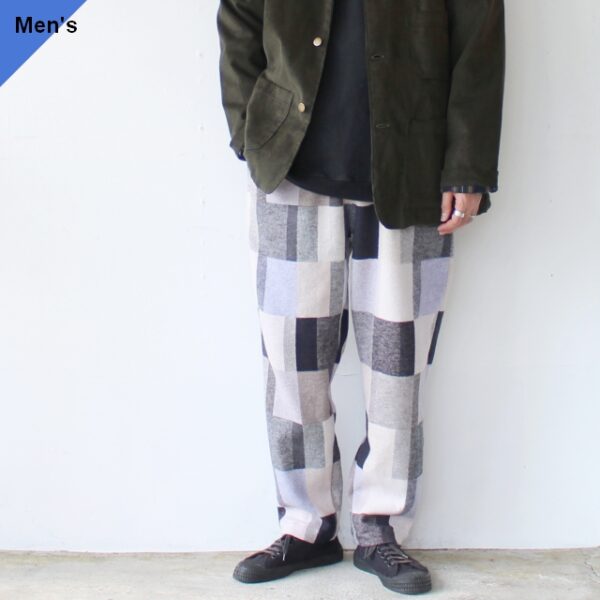 weac. 柄フランネルイージーパンツ RELAX PANTS 　 (Patchwork-like check)