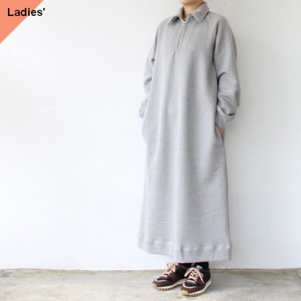 HAVERSACK 裏起毛スウェットワンピース / 30/7 High tension AZUMA fleecy stitch Onepiece / 312407　（Top Gray）