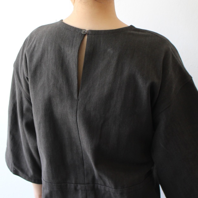 ◆９月５日まで◆美品◆HAVERSACKハードツイストグログランワンピース♡ HAVERSACK 墨染ツイル5分袖ワンピース Ink dyed twill half