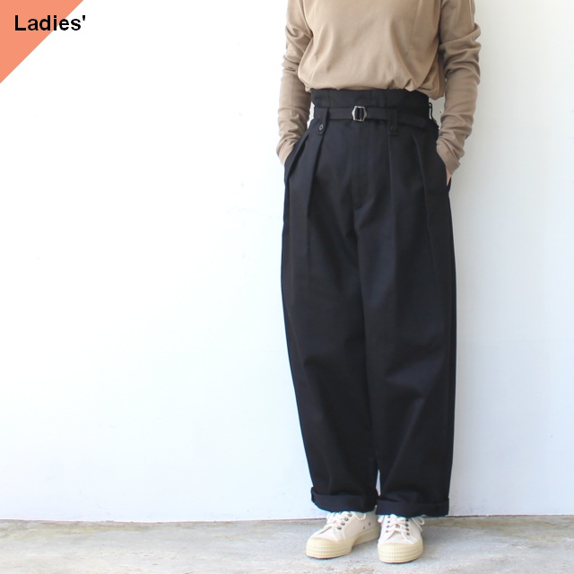 FANTASTICDAYS T/Cベルテッドワイドトラウザー BELTED 2P WIDE　（Black）