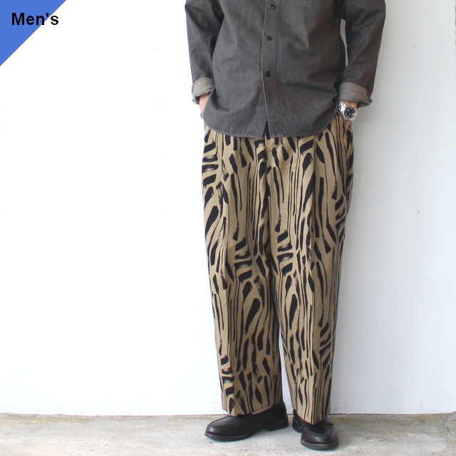 HAVERSACK 2重織りブラッシュジャガード2タックワイドトラウザー Brushed jacquard 2tuck wide trousers