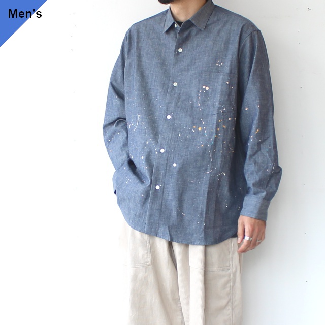 melple ペイントシャンブレーワークシャツ Logan Chambray Shirt　（Blue）