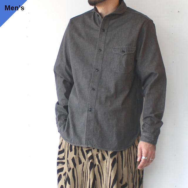 Orgueil 7ozデニムショールカラーシャツ 7oz Denim Shawl Collar Shirt　（Gray）