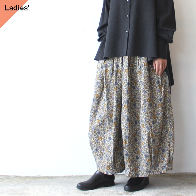 HARVESTY コーデュロイサーカスキュロット FLOWER CORDUROY CIRCUS CULOTTES　（Ivory）