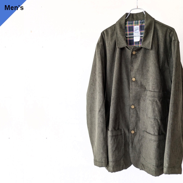 Au vrai chic Britain コーデュロイジャケット / CHORE JACKET (Dark Olive)