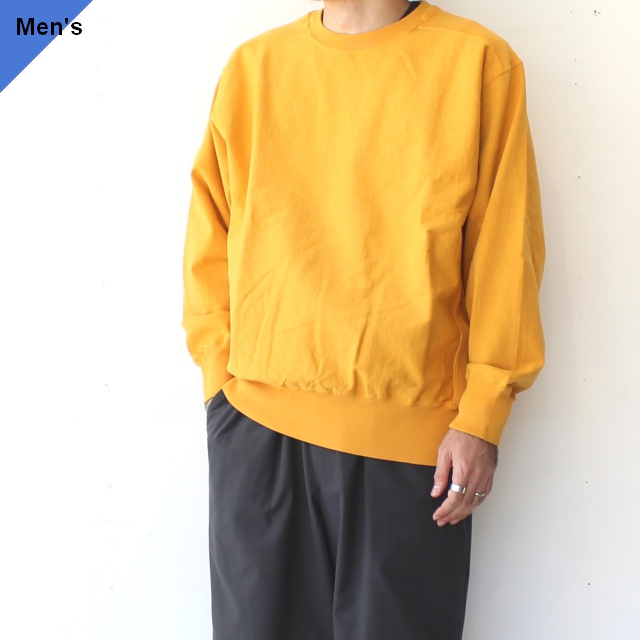 Siora コットンウールヘビースウェットクルー Cotton wool fleece machine reverse sweat (Yellow ocher)
