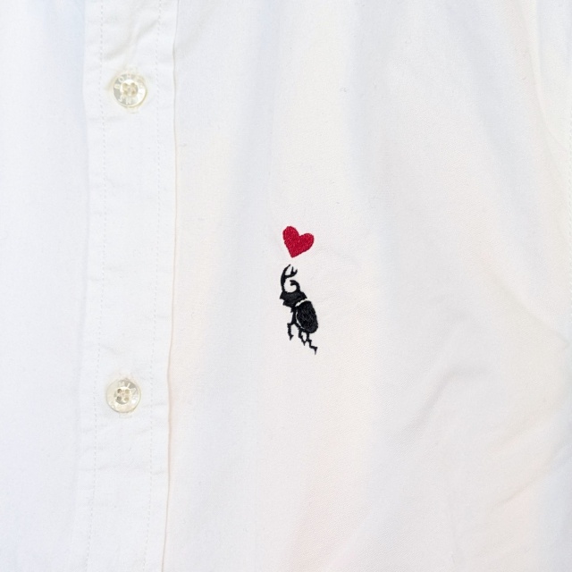 Bohemians ボタンダウンOXシャツL/S B.D OX SHIRTS - BEETLE HEART (White) - 画像 (3)