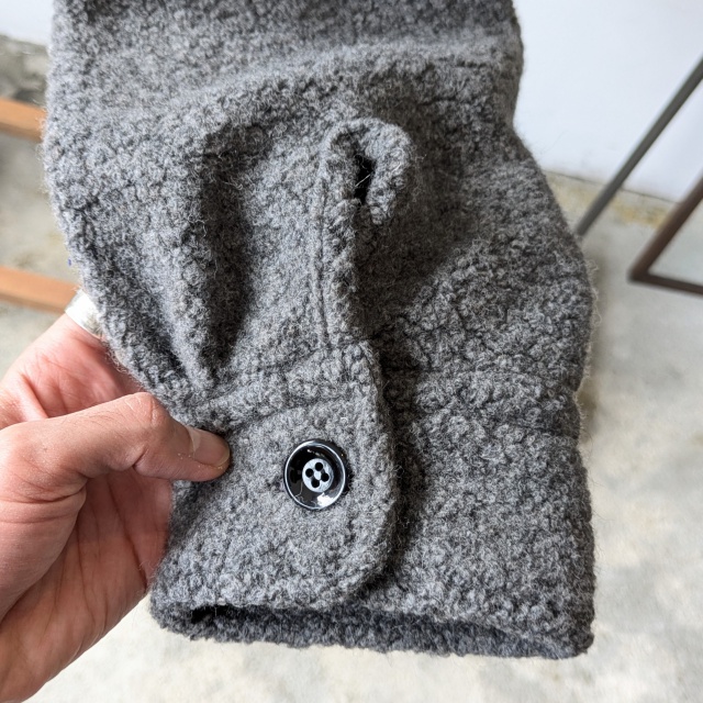 melple ウールパイルハーフZIPプルオーバー Wool Pile Zip Stand (Gray) - 画像 (5)