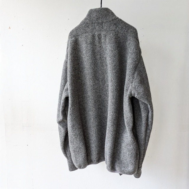 melple ウールパイルハーフZIPプルオーバー Wool Pile Zip Stand (Gray) - 画像 (2)