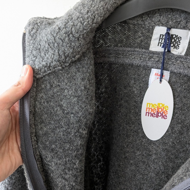 melple ウールパイルハーフZIPプルオーバー Wool Pile Zip Stand (Gray) - 画像 (4)