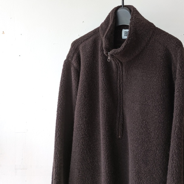 melple ウールパイルハーフZIPプルオーバー Wool Pile Zip Stand (DK.Brown) - 画像 (3)