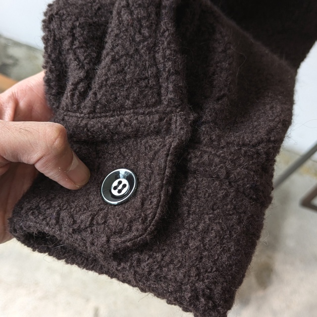 melple ウールパイルハーフZIPプルオーバー Wool Pile Zip Stand (DK.Brown) - 画像 (5)