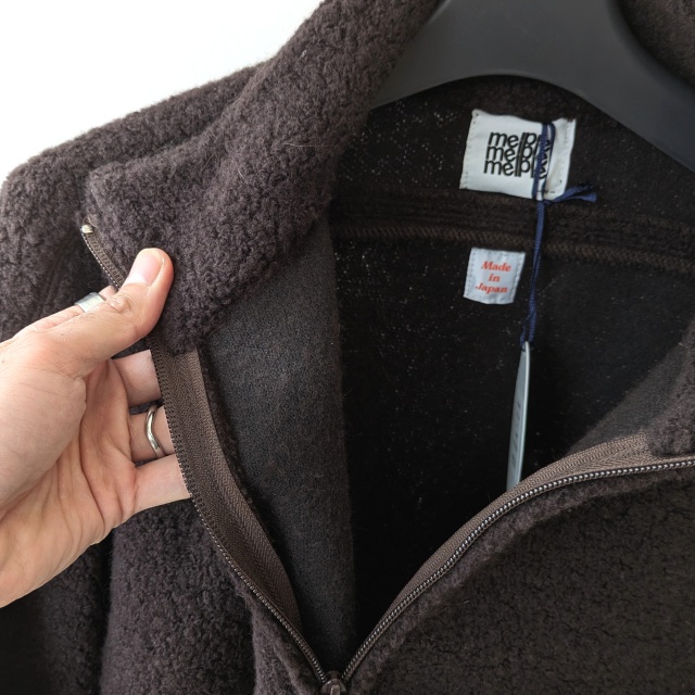 melple ウールパイルハーフZIPプルオーバー Wool Pile Zip Stand (DK.Brown) - 画像 (4)