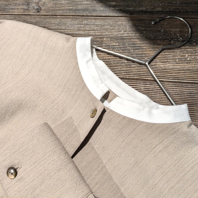 SETTO ウールモダールギャバクレリックバンドカラーシャツ / CLE SHIRT - 画像 (2)