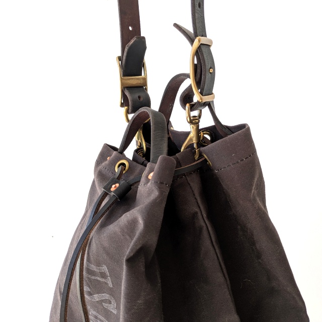 vasco CANVAS × LEATHER MAIL PURSE BAG -LARGE VS-211 （Black） - C