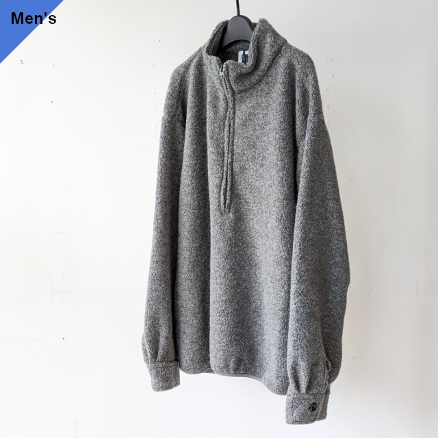 melple ウールパイルハーフZIPプルオーバー Wool Pile Zip Stand (Gray)